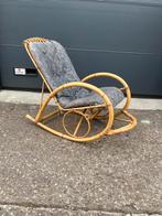 Schommelstoel rotan rattan bamboe Italië Franco Albini €225, Ophalen of Verzenden, Huis en Inrichting