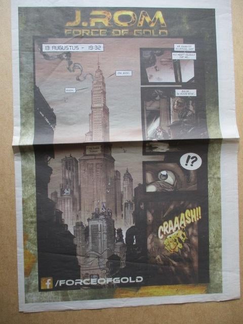 adv10402 j.rom force of gold krant, Verzamelen, Ophalen, Suske en Wiske, Gebruikt, Overige typen