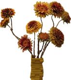 Silk-Ka zonnebloemen + &Klevering vaas, Huis en Inrichting, Ophalen, Gebruikt