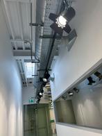Spots met rails, Huis en Inrichting, Lampen | Spots, Ophalen, Zo goed als nieuw, Metaal of Aluminium, Plafondspot of Wandspot