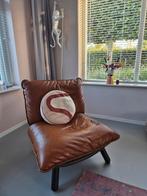 Zuiver Lazy Sack Fauteuil + Hocker - Cognac, Huis en Inrichting, Fauteuils, Ophalen, Overige materialen, Gebruikt, 75 tot 100 cm
