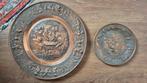 2 Koperen Wandplaten met Reliëf, Antiek en Kunst, Ophalen of Verzenden