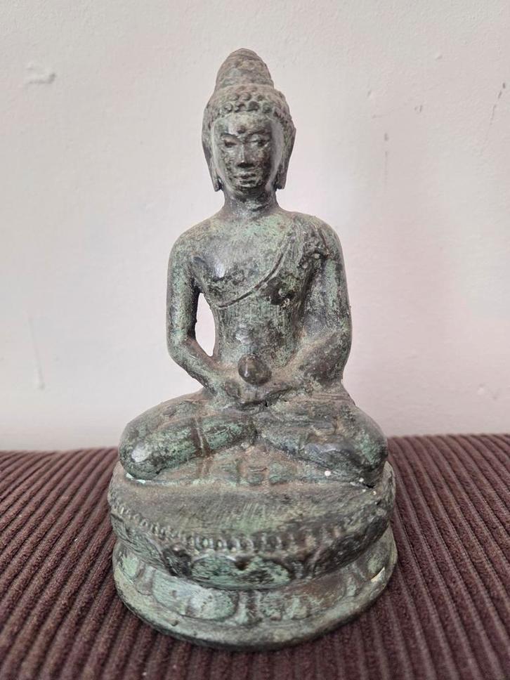 Handgegoten bronzen boeddha  - meditatie - rust, Huis en Inrichting, Woonaccessoires | Boeddhabeelden, Gebruikt, Ophalen of Verzenden