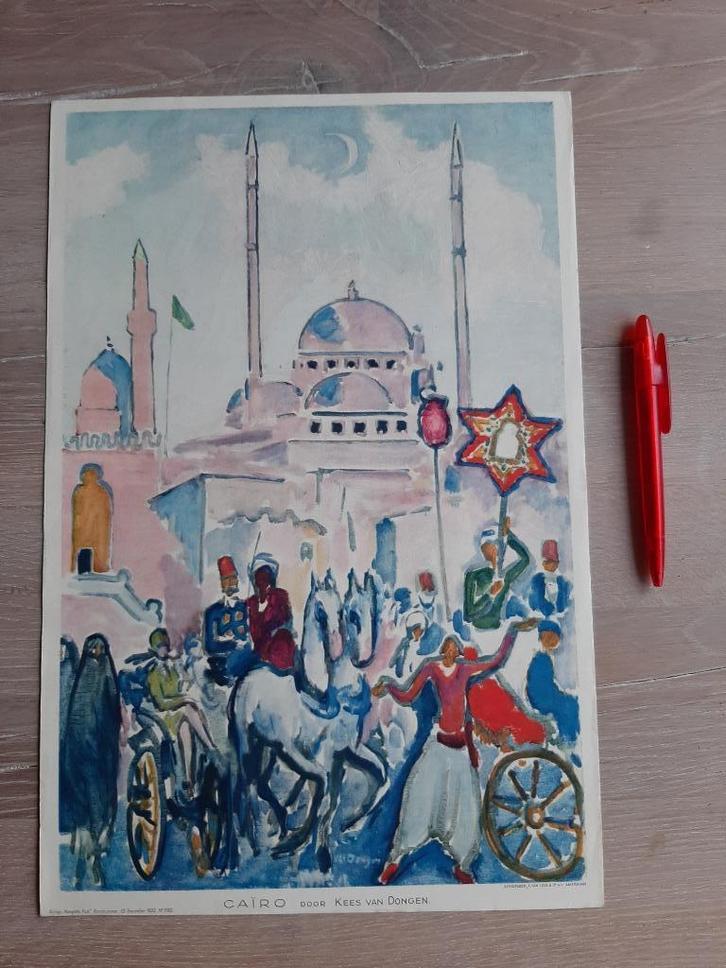 zeldzaam! Originele aquareldruk Kees van Dongen, Caïro, 1932, Antiek en Kunst, Kunst | Litho's en Zeefdrukken, Ophalen of Verzenden