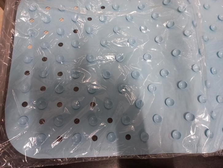 Nieuwe Lichtblauwe Rubberen Badmat - Antislip 38x72, Huis en Inrichting, Badkamer | Badtextiel en Accessoires, Nieuw, Badmat, Blauw