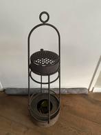 Metalen Kandelaar, Huis en Inrichting, Woonaccessoires | Kandelaars en Kaarsen, Gebruikt, Zwart, Ophalen of Verzenden, Metaal