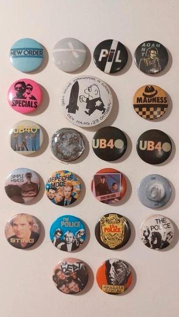 23x jaren 80 pop, ska, punk buttons beschikbaar voor biedingen