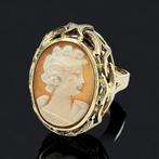 Prachtige Gouden & Camee  Ring, Goud, 18 tot 19, Goud, Dame