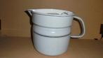 grijs emaille melkkoker met bies, doorsnee 17H16cm, Ophalen of Verzenden