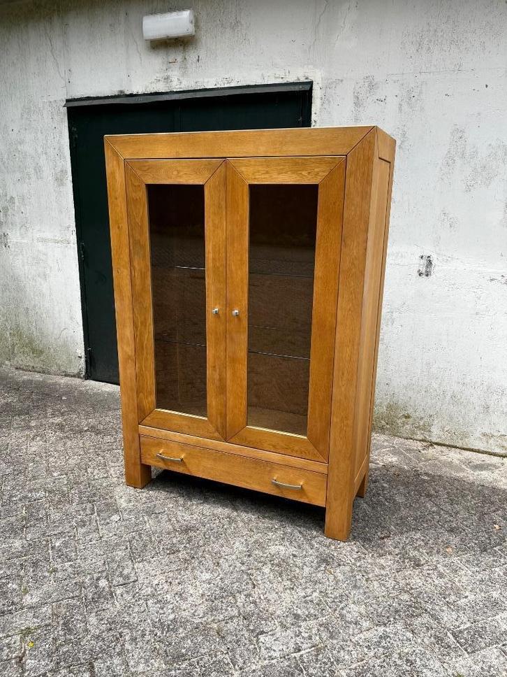 Buffetkast | vitrinekast | blank eiken, Huis en Inrichting, Kasten | Buffetkasten, Gebruikt, 150 tot 200 cm, 100 tot 150 cm, 25 tot 50 cm