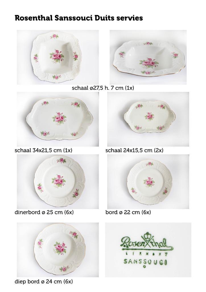 Rosenthal Sanssouci servies met rozenmotief, Antiek en Kunst, Antiek | Servies compleet, Ophalen