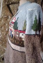 💖Prachtig unieke Intarsia hand geborduurde trui S/M, Kleding | Dames, Ophalen of Verzenden, Nieuw, Maat 36 (S), Blauw