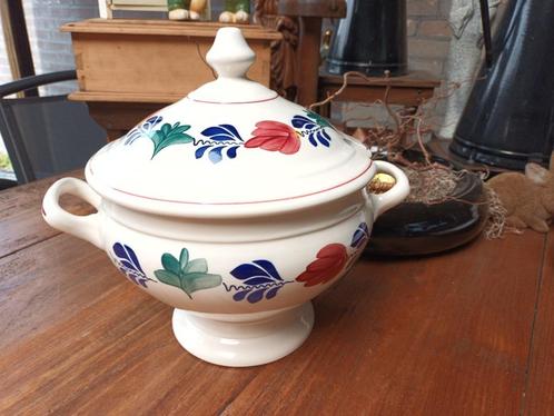 uit oma's kast nostalgische boerenbont soepterrine, Huis en Inrichting, Keuken | Servies, Gebruikt, Overige typen, Boerenbont