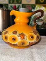 Vintage Bloemenvaas/Kruik - '60/'70 Oranje Bruin Keramiek, Antiek en Kunst, Ophalen of Verzenden