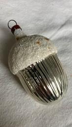 Vintage antieke kerstbal, eikel zilver gesuikerd, Diversen, Kerst, Ophalen of Verzenden, Zo goed als nieuw