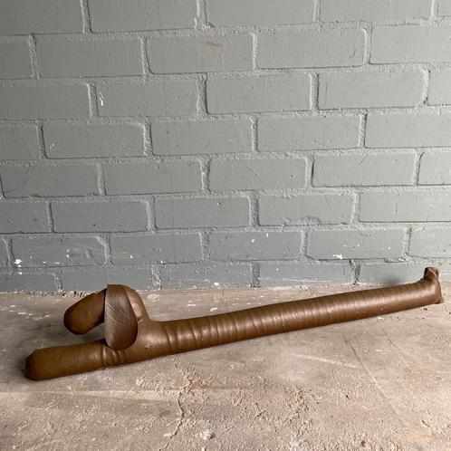Lederen tochtstopper tekkel hond, Antiek en Kunst, Curiosa en Brocante, Ophalen of Verzenden