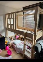 Stevig houten hoogslaper / stapelbed – handgemaakt, Ophalen, 180 cm of meer, 85 tot 100 cm, Matras
