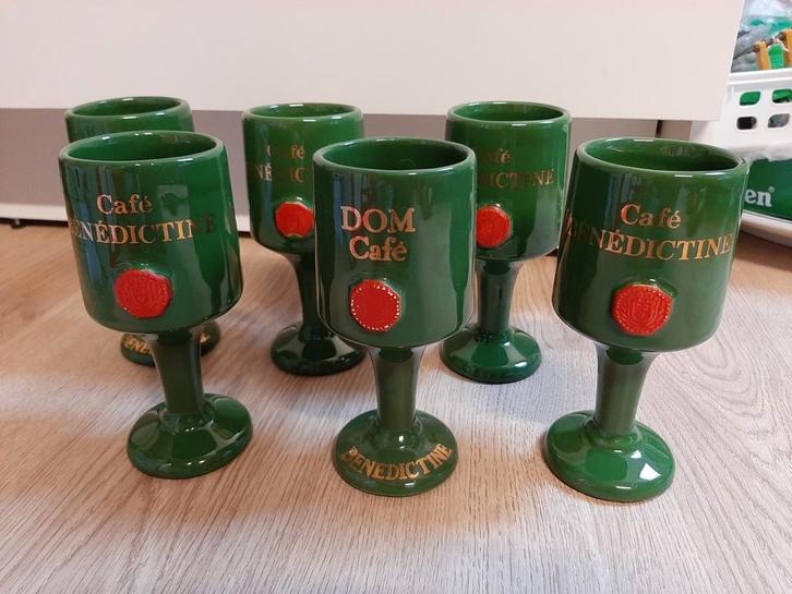 6 dom cafe benedictine glazen, Verzamelen, Glas en Borrelglaasjes, Ophalen of Verzenden
