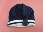 Donker blauwe baby muts Moncler maat XS, Gebruikt, Moncler, Jongetje of Meisje, Ophalen of Verzenden
