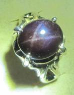 Ster Granaat zilver 925 ring maat 18,5, Ophalen, 18 tot 19, Bruin, Zo goed als nieuw