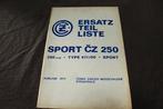 CZ 250 Sport typ 471/00 1974 motorrad ersazteil liste 250cc, Motoren, Ophalen of Verzenden, Overige merken