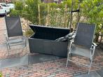 3 verstelbare tuinstoelen met 2 kussens, Ophalen, Gebruikt