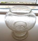 Glazen windlicht/vaas. Craquelé glas. Waxine/Ledtheelichtje, Ophalen of Verzenden