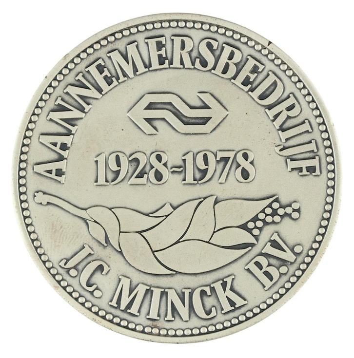 Onbekend - Penning, 1978 : Aannemingsbedrijf J.C. Minck, Postzegels en Munten, Penningen en Medailles, Zilver, Nederland, Verzenden