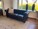 Rochester Chesterfield 3-zits bank – donkerbruin leer, Huis en Inrichting, Ophalen, Driepersoons, Leer, Zo goed als nieuw