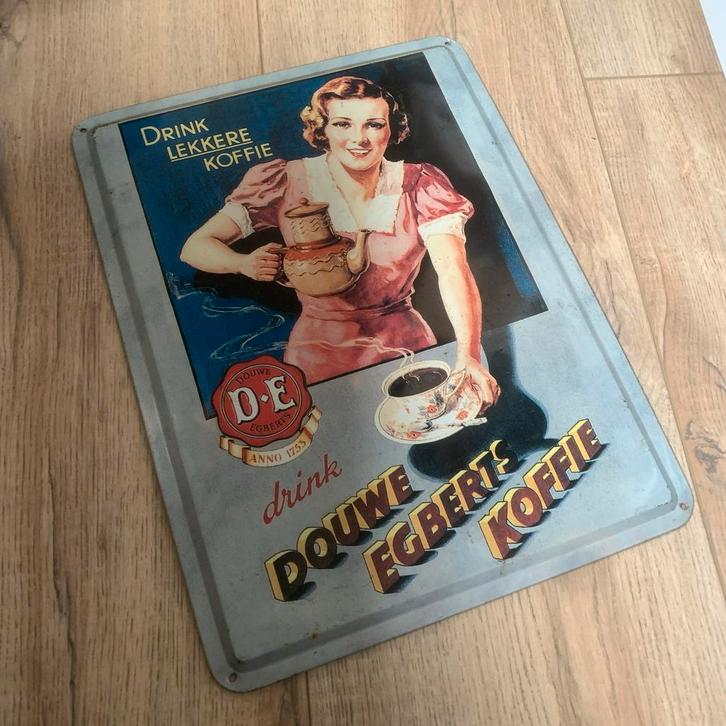 Douwe Egberts Reclamebord (Reproductie), Verzamelen, Merken en Reclamevoorwerpen, Gebruikt, Ophalen of Verzenden