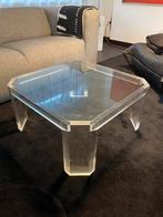 David Lange Lucite en glazen salon tafel, Huis en Inrichting, Tafels | Salontafels, Ophalen, 100 tot 150 cm, 50 tot 100 cm, Zo goed als nieuw