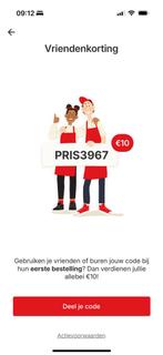 PRIS3967 Picnic 10€ korting, Tickets en Kaartjes, Kortingen en Cadeaubonnen, Eén persoon, Kortingsbon