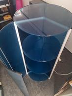 Mooie Italiaanse blauwe  glazen kast., Huis en Inrichting, Tafels | Bijzettafels, Ophalen, Rond, Modern, 60 cm of meer