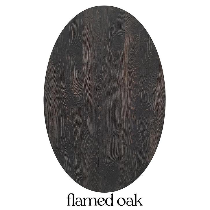 NIEUW ovaal blad - kleur FLAMED OAK, Huis en Inrichting, Tafelonderdelen, Nieuw