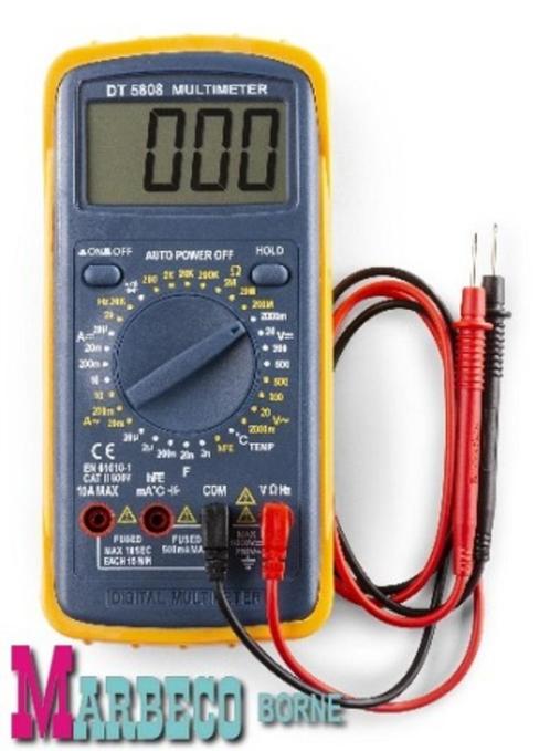 Digitale Multimeter, DT5808 meter, DC, AC, weerstand, diodes, Doe-het-zelf en Verbouw, Meetapparatuur, Nieuw, Multimeter, Ophalen of Verzenden