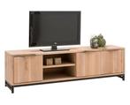 Tv-meubel industrieel geborsteld eiken (Goossens wonen), Ophalen, 150 tot 200 cm, Zo goed als nieuw, Minder dan 100 cm