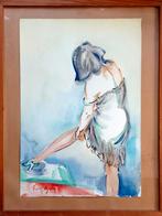 Freek van den Berg: aquarel 'Kleedkamer', Ophalen