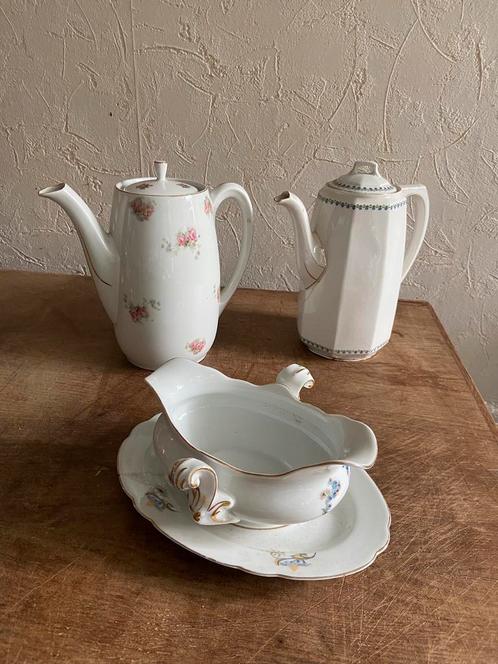 2 antieke melkkannen en juskom jusschaal, Antiek en Kunst, Antiek | Servies compleet, Ophalen of Verzenden