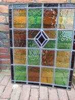 oud glas in lood 49x60 cm uit ouderlijk huis, Ophalen, Gebruikt, Minder dan 80 cm, Overige typen