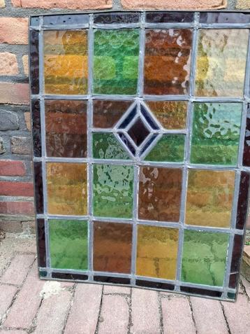 oud glas in lood 49x60 cm uit ouderlijk huis beschikbaar voor biedingen