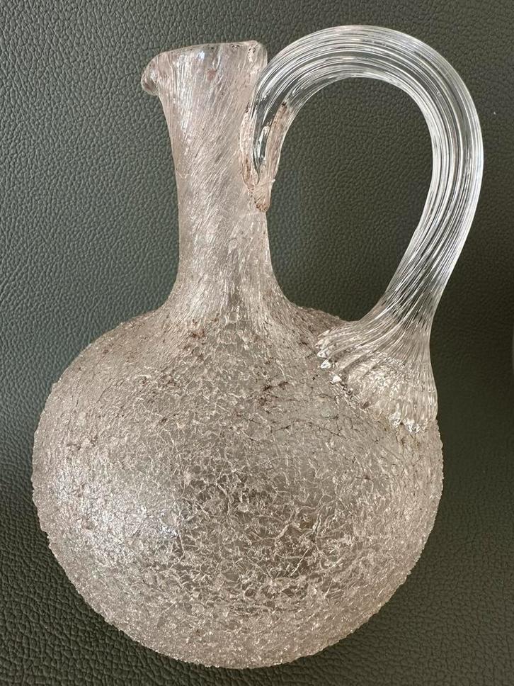 Karaf Antiek  Ijsglas Overshot Crackle Glas Mondgeblazen, Antiek en Kunst, Antiek | Glas en Kristal, Ophalen of Verzenden