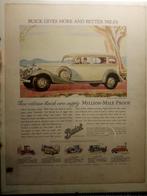 Buick jaren 30 originele reclame advertentie poster, Verzamelen, Merken en Reclamevoorwerpen, Reclamebord, Ophalen of Verzenden