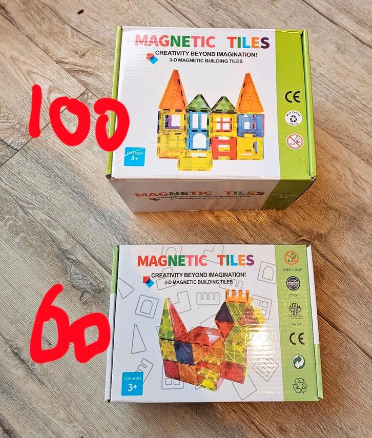 Magnetic Tiles | Nieuw | 160 delig, Kinderen en Baby's, Speelgoed | Educatief en Creatief, Nieuw, Knutselen, Bouwen, Puzzelen