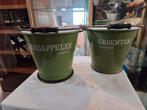 Collectie groene emaille emmers, pannen en petroleum stellen, Antiek en Kunst, Antiek | Emaille, Ophalen