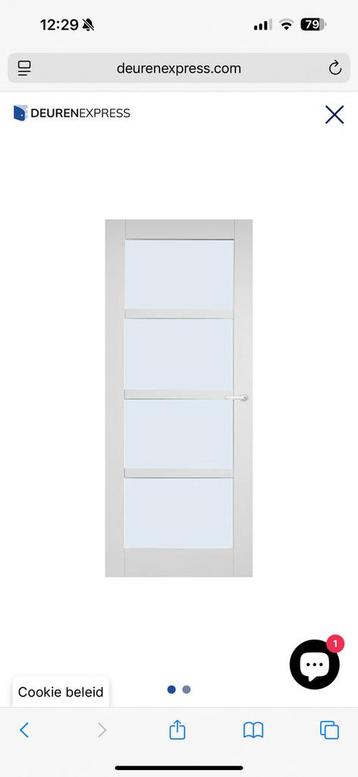 CanDo binnendeur Hilton 4 vaks blank glas 83x201,5 stomp beschikbaar voor biedingen