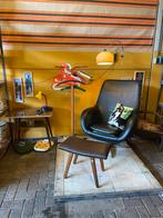 Vintage jaren 70 zwarte kuipstoel, chrome poten, Ophalen, Overige materialen, Zwart, Vintage. Jaren 70, space age