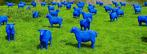 schaap blauw tuinbeeld, Ophalen of Verzenden, Nieuw, Kunststof, Dierenbeeld