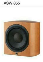 GEZOCHT B&W  ASW 855 CHERRYWOOD *, Zo goed als nieuw, 120 watt of meer, Front, Rear of Stereo speakers, Ophalen