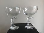 IJscoupe dolfijn rochere clairey France glas op voet, Antiek en Kunst, Ophalen of Verzenden