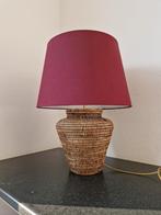 Vintage rieten luxe tafellamp met kap, Huis en Inrichting, Lampen | Tafellampen, Ophalen of Verzenden, Zo goed als nieuw, Minder dan 50 cm